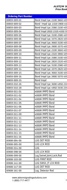 Pricebook 2012.2013 - Alstom