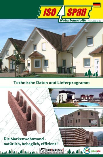Technische Daten und Lieferprogramm - Isospan, Baustoffwerk GmbH