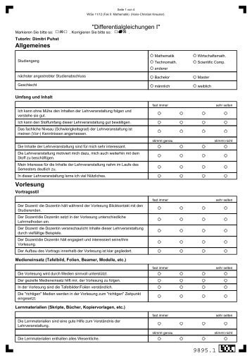 Differentialgleichungen I - FakultÃ¤t II - Mathematik und ...