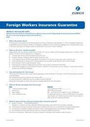 Foreign Workers Insurance Guarantee - Zurich
