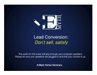 Lead Conversion: Don't sell, satisfy