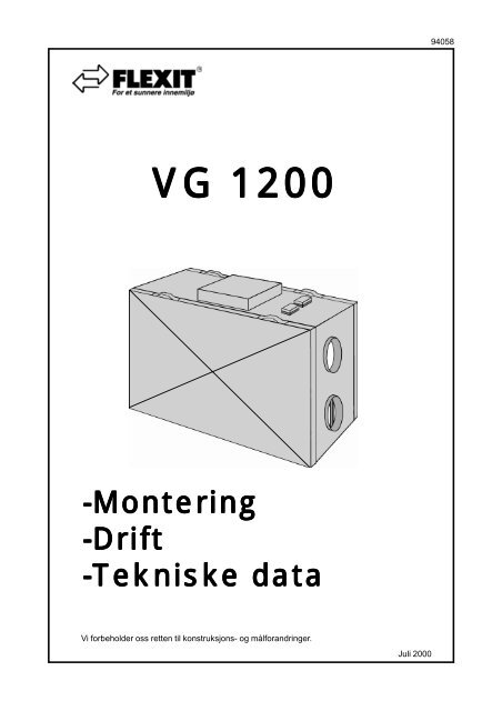DRIFTINSTRUKS VG 2000/3000 - Flexit