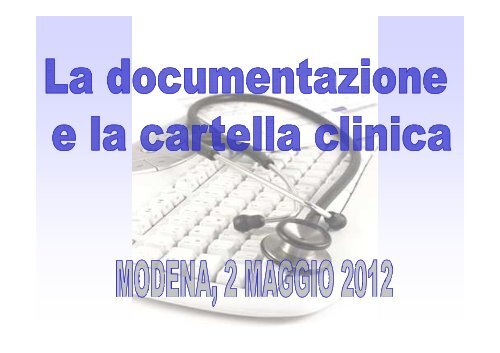 la cartella clinica in medicina generale (pdf - 354 KB) - Ordine ...