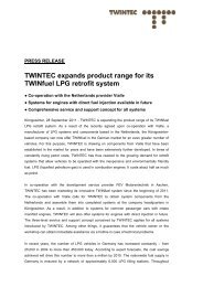 TWINTEC expands product range for its TWINfuel LPG retrofit system