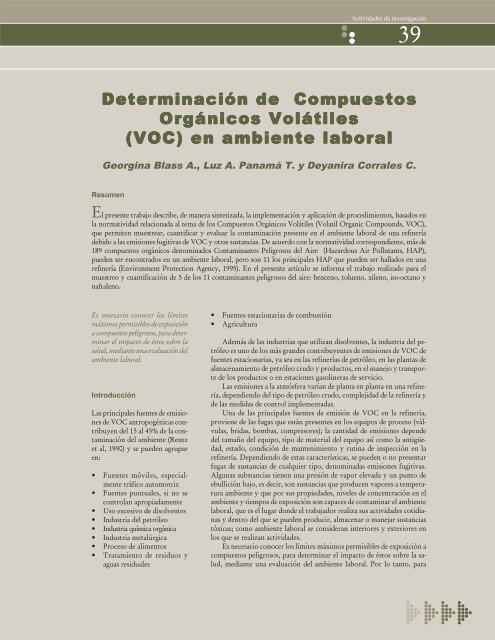 DeterminaciÃ³n de Compuestos OrgÃ¡nicos VolÃ¡tiles (VOC)