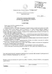 Decreto pubblicazione graduatoria Erasmus Placement
