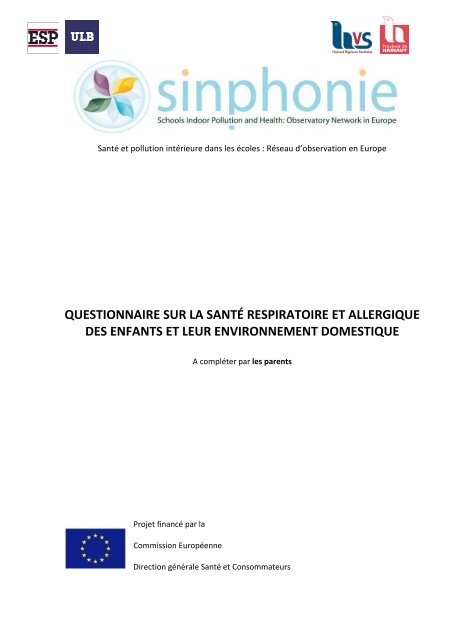 questionnaire sur la santÃ© respiratoire et allergique des enfants et ...