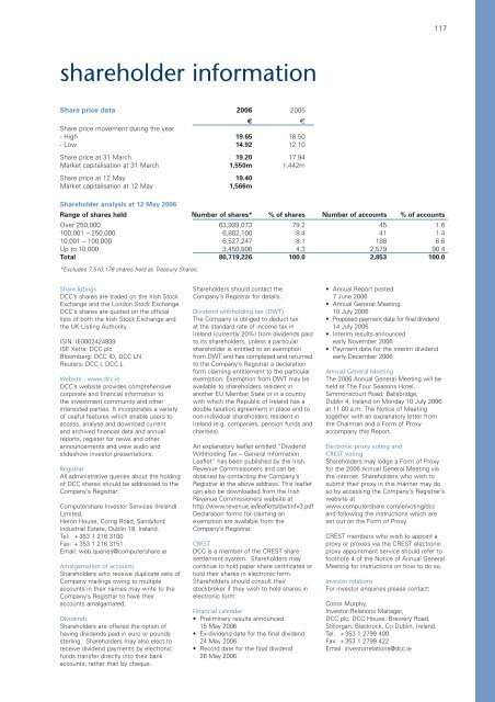 Annual Report and Accounts 2006 - DCC plc