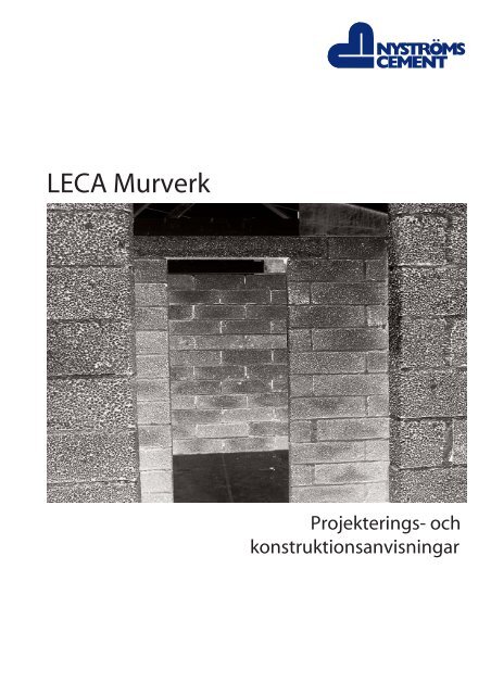 Leca Murverk Konstruktionsanvisningar