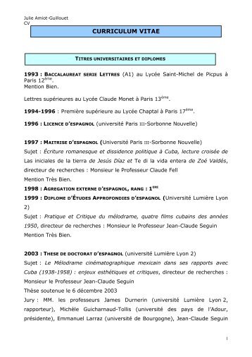 Julie AMIOT Ã©pouse GUILLOUET - Centre de Recherches ...