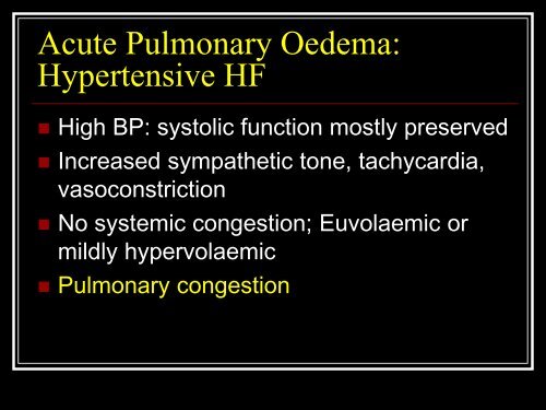 Management of Acute Cardiogenic Pulmonary Oedema