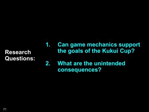 Beyond Badges: Gamification in the Kukui Cup - Stanford University