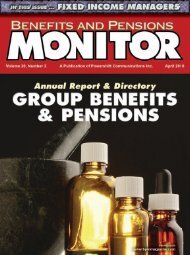 April - Benefits and Pensions Monitor