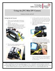 Using the JVC Mini DV Camera