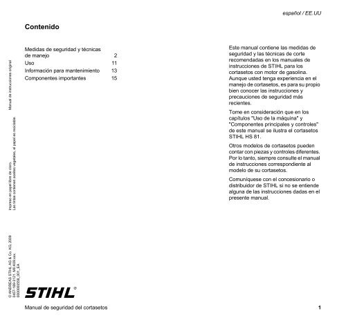 advertencia! - Stihl