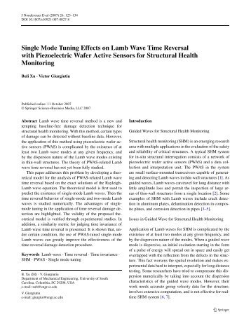 Single Mode Tuning Effects on Lamb Wave Time Reversal with ...