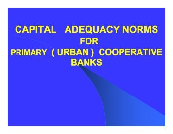 CAPITAL ADEQUACY NORMS - CAB