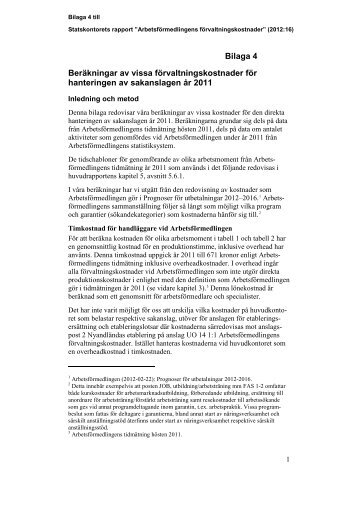 BerÃ¤kningar av vissa fÃ¶rvaltningskostnader fÃ¶r ... - Statskontoret