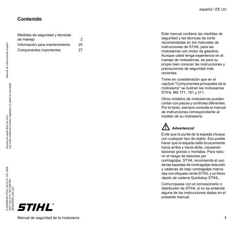 Manual de seguridad de la motosierra - INTI