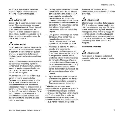 Manual de seguridad de la motosierra - INTI