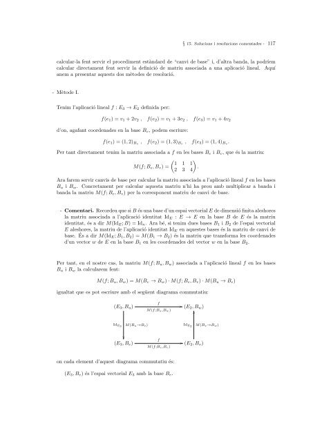 `ALGEBRA LINEAL Exercicis i problemes comentats - Departament ...