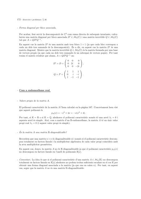 `ALGEBRA LINEAL Exercicis i problemes comentats - Departament ...