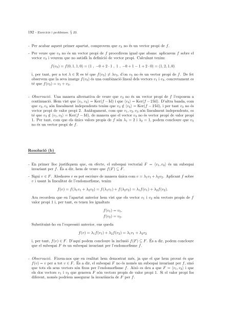 `ALGEBRA LINEAL Exercicis i problemes comentats - Departament ...