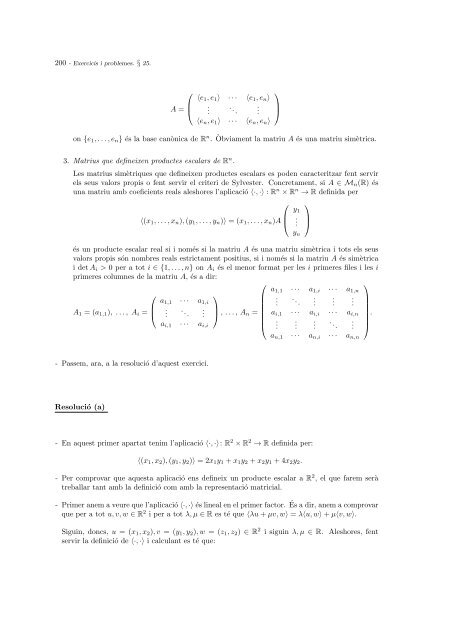 `ALGEBRA LINEAL Exercicis i problemes comentats - Departament ...