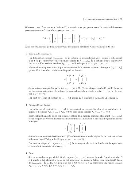 `ALGEBRA LINEAL Exercicis i problemes comentats - Departament ...