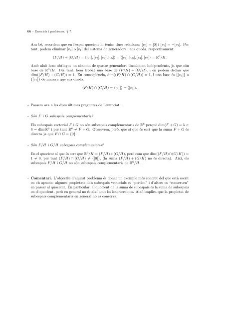 `ALGEBRA LINEAL Exercicis i problemes comentats - Departament ...