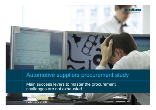 Automotive suppliers procurement study - Roland Berger Strategy ...