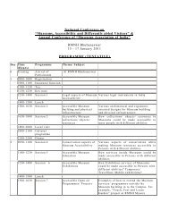 Tentative Programme - National Museum of Natural History