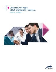 University of Pega CLSA Immersion Program - Pegasystems Inc.