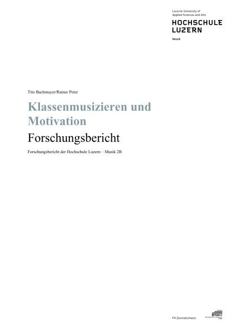 Klassenmusizieren und Motivation Forschungsbericht