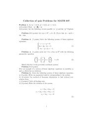 Collection of quiz Problems for MATH 307