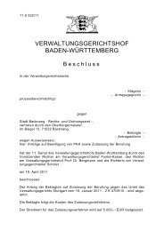 VERWALTUNGSGERICHTSHOF BADEN ... - Kohlhammer