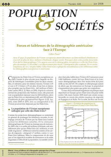 Forces et faiblesses de la démographie américaine face à l ... - Ined