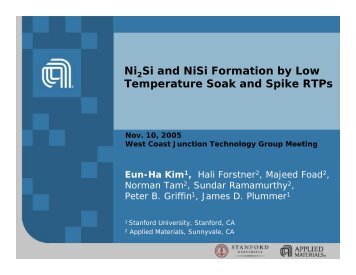 Ni Si and NiSi Formation by Low Temperature Soak and Spike RTPs