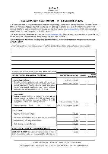 Download AGAP Forum 2009 Registration Form as a PDF file