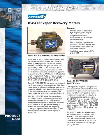 ROOTS Vapor Recovery Meters - Power Equipment Company