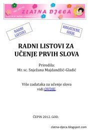 Radni listovi za uÄenje prvih slova