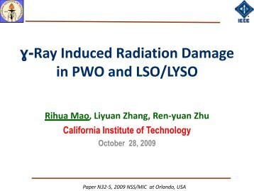 Talk by Rihua Mao on Gamma-ray Induced Radiation ... - Caltech