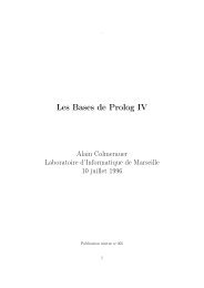 Les Bases de Prolog IV - Colmerauer, Alain