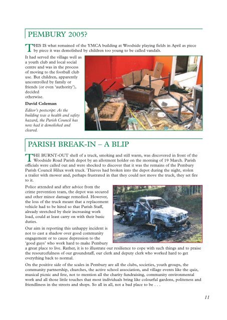 Issue 122 - the Pembury Village Website