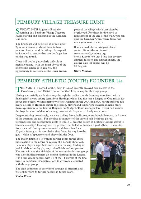 Issue 122 - the Pembury Village Website