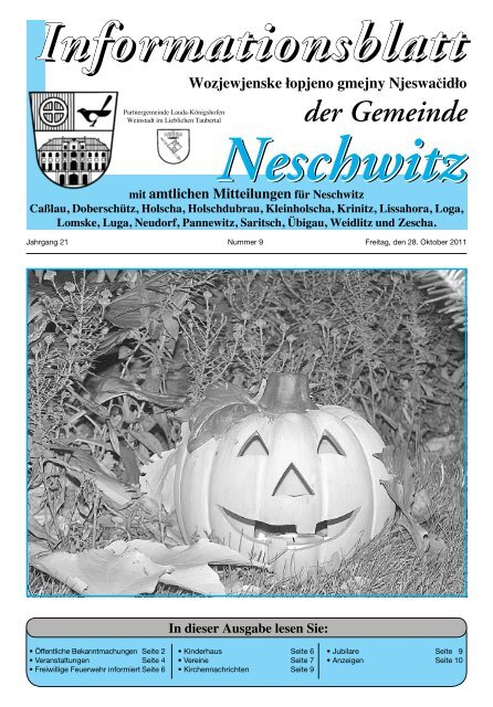 Informationsblatt Informationsblatt - Gemeinde Neschwitz