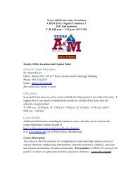 CHEM 2423: Organic Chemistry I Syllabus - Texas A&M University ...