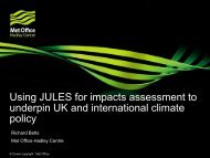 Climate change research at the Met Office Hadley Centre - JULES