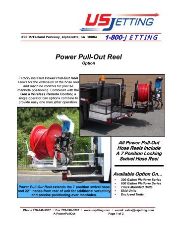 Power Pull-Out Reel - Option - US Jetting