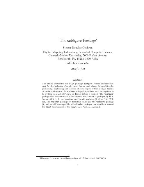 The Subfigure Package the-subfigure-package